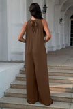 Double Take Full Size Tie Back Cutout Sleeveless Jumpsuit