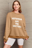 Simply Love Full Size LEFTOVERS ARE FOR QUITTERS Graphic Sweatshirt