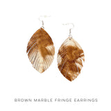 Brown Marble Fringe Earrings *Online Exclusive*