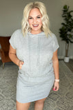 Short Sleeve Hoodie Dress in Heather Grey *Online Exclusive*