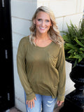 A Better Life Top in Olive *Online Exclusive*