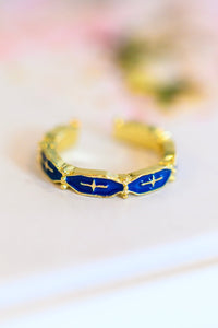 Mariana Hand Crafted Blue Cross Ring *Online Exclusive*