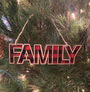 Family Ornament in Plaid *Online Exclusive*